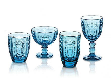 Rococo glass in Turquoise